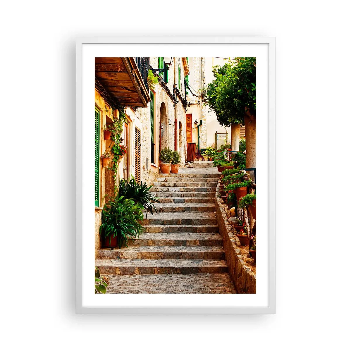Poster in een witte lijst - De charme van een Spaanse vakantie - 50x70 cm