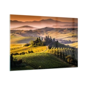 Schilderen op glas - Arcadia - het Toscaanse landschap - 100x70 cm