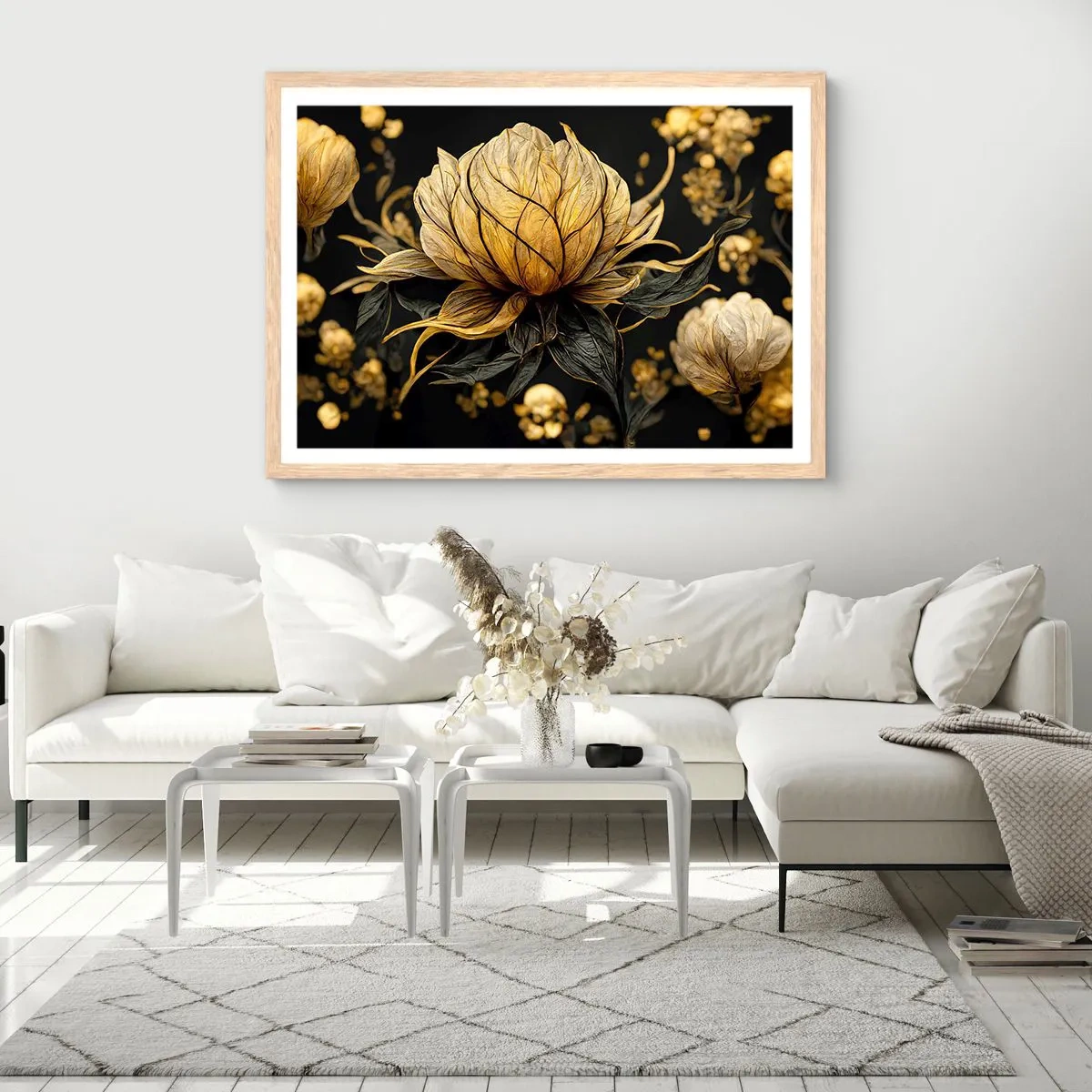 Een poster in een licht eiken lijst - Subtiele kwetsbaarheid - 100x70 cm