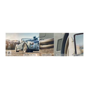Fotobehang Monster Premium Sand - Omdat stijl ertoe doet - Auto, Cabriolet, Reis - 100x30 cm