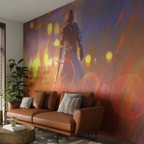 Fotobehang Premium Sand - Dolende ridder - Abstractie, Fantasie, Strijder - 300x210 cm