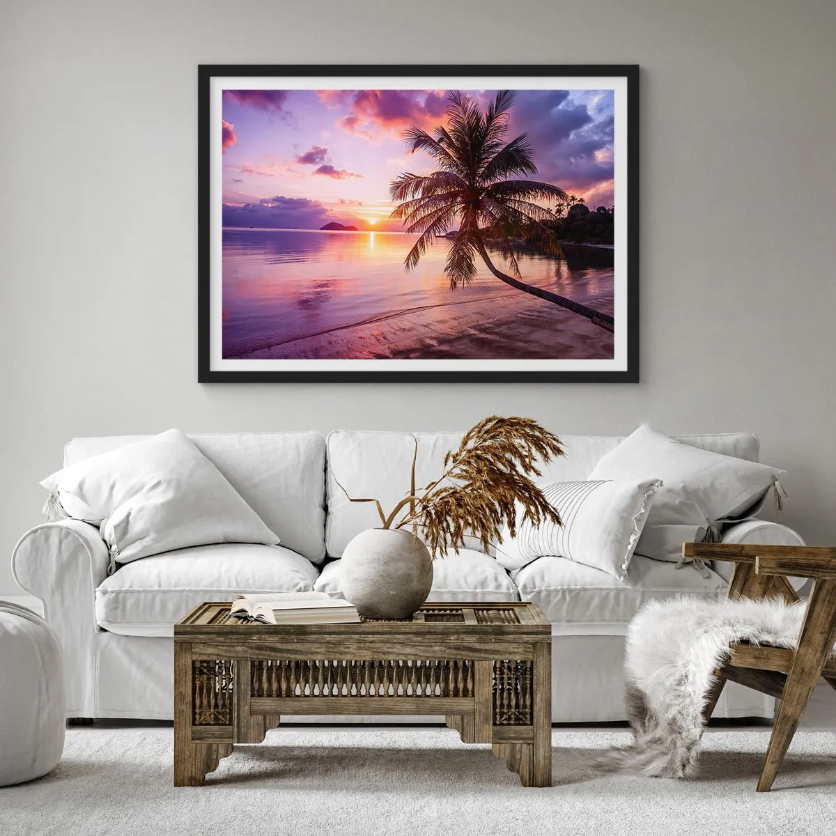 Poster in een zwarte lijst - Geluk tot aan de horizon - 70x50 cm