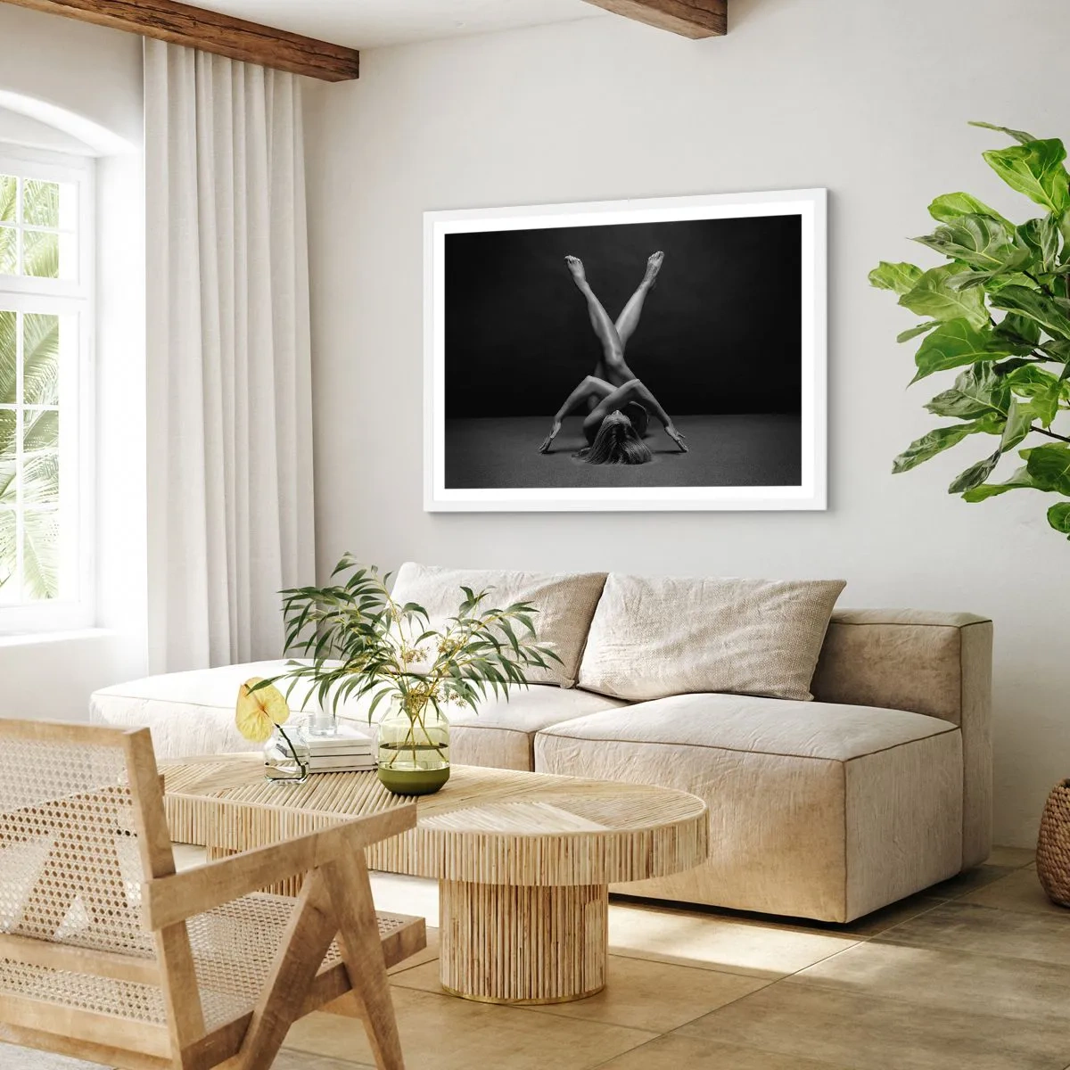 Poster in een witte lijst - De geometrie van naaktheid - 40x30 cm
