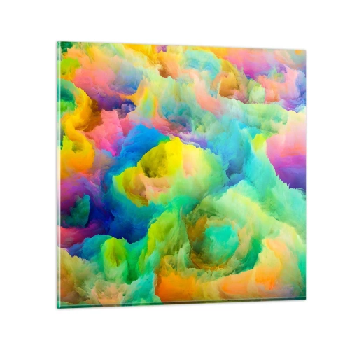 Schilderen op glas - Regenboog dons - 60x60 cm