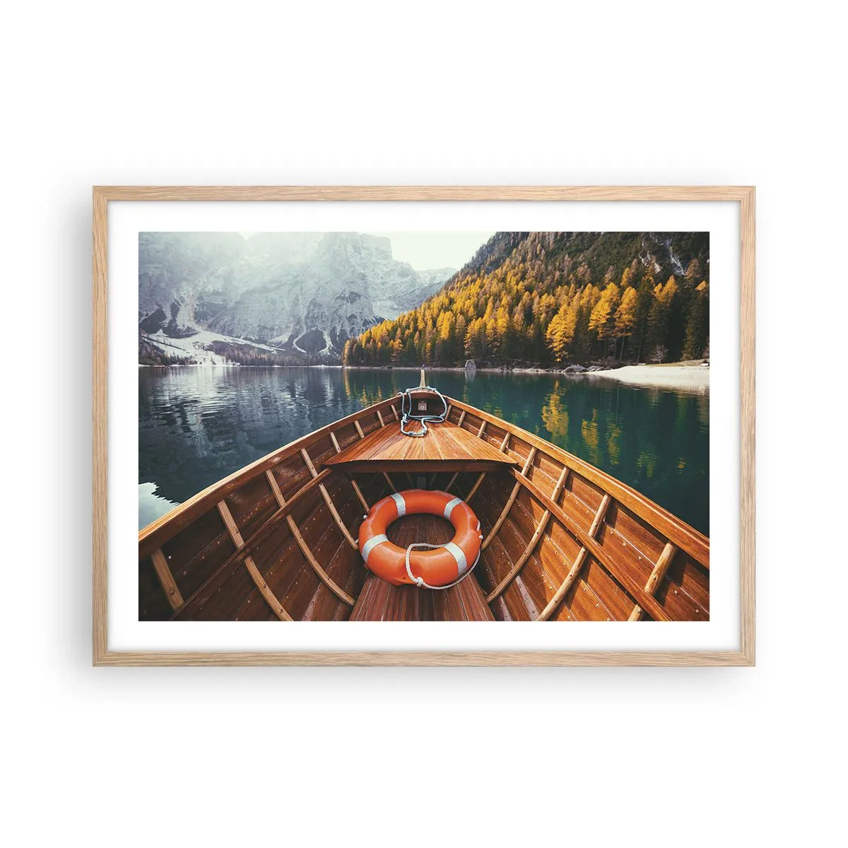 Een poster in een licht eiken lijst - Bergtocht - 70x50 cm