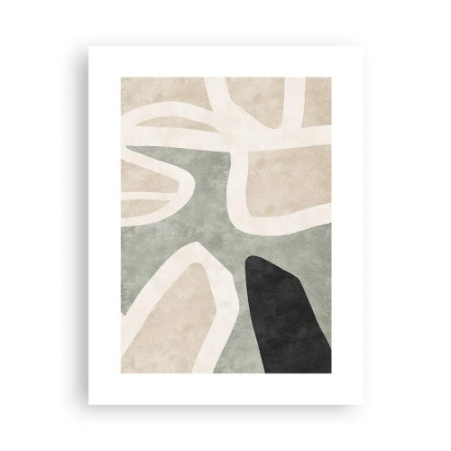 Poster - Compositie met een zwart motief - 30x40 cm