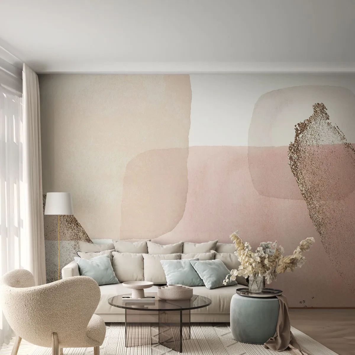 Fotobehang Premium Sand - Een blik door kleur - Abstractie, Deel, Modern patroon - 350x256 cm