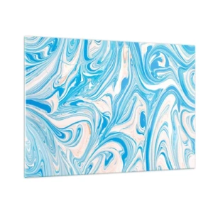 Schilderen op glas - Moeras in turkoois - 100x70 cm