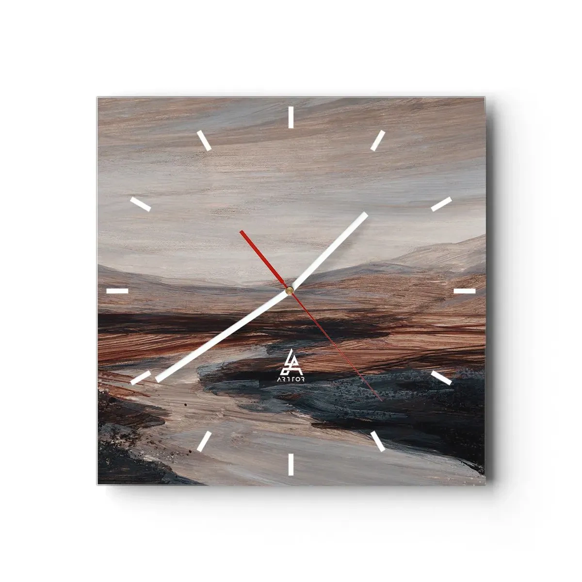 Wandklok - Klok - Een rustige vallei - 30x30 cm