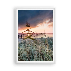 Poster in een witte lijst - Het gaat niet met de wind mee - 70x100 cm