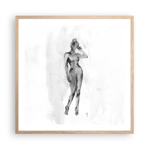 Een poster in een licht eiken lijst - Een onderzoek naar het ideaal van vrouwelijkheid - 60x60 cm