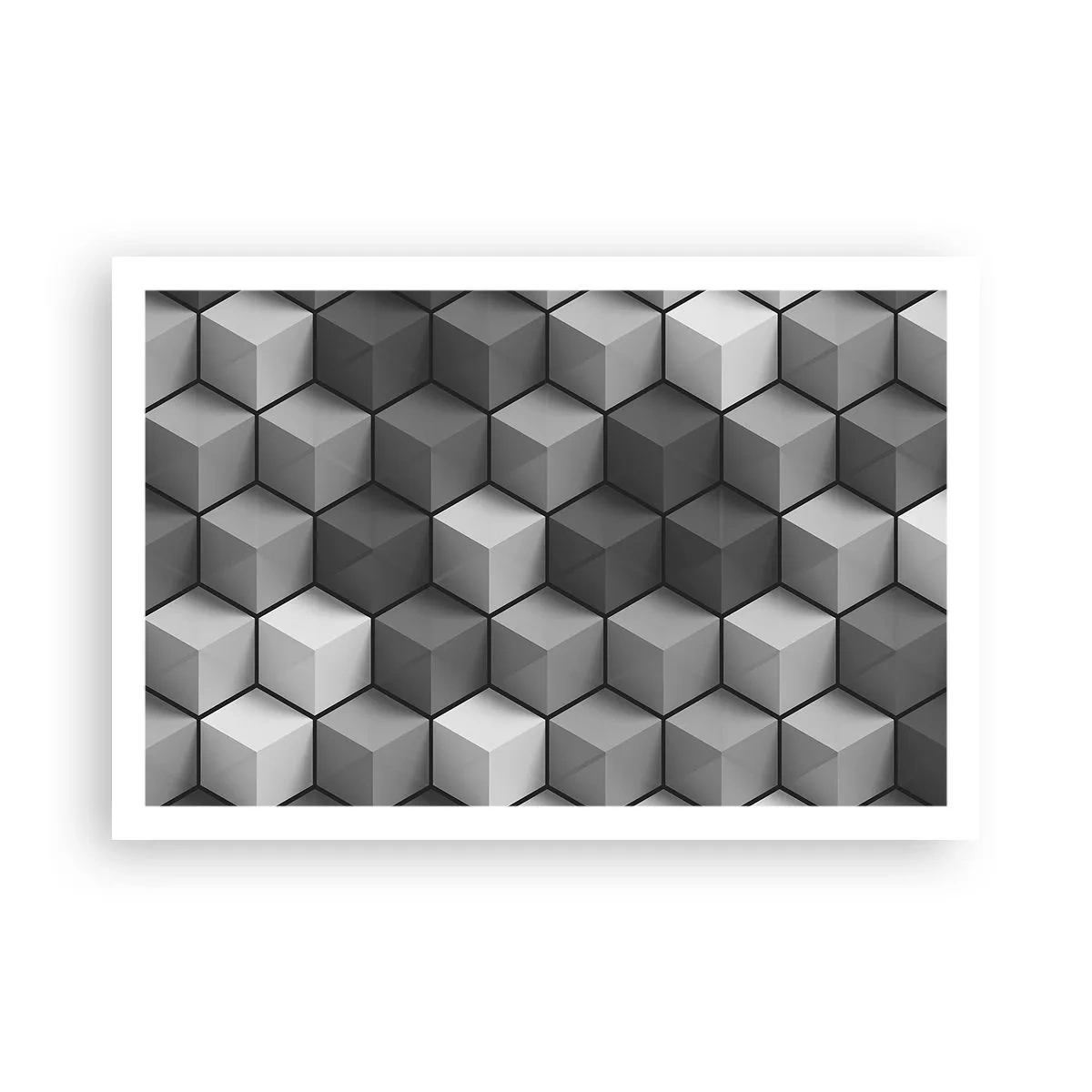Poster - Kubistische puzzel - 91x61 cm