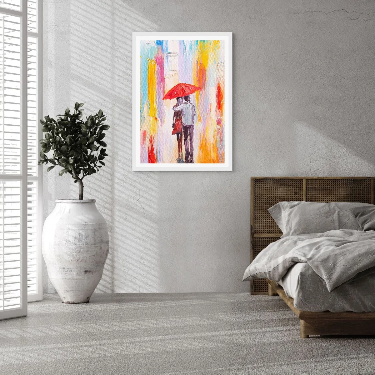 Poster in een witte lijst - Laat het maar regenen - 30x40 cm