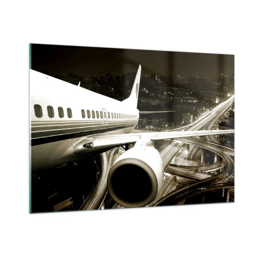 Schilderen op glas - Vlieg de nacht in - 100x70 cm