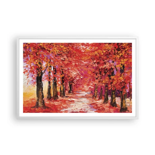 Poster in een witte lijst - Herfst impressie - 91x61 cm