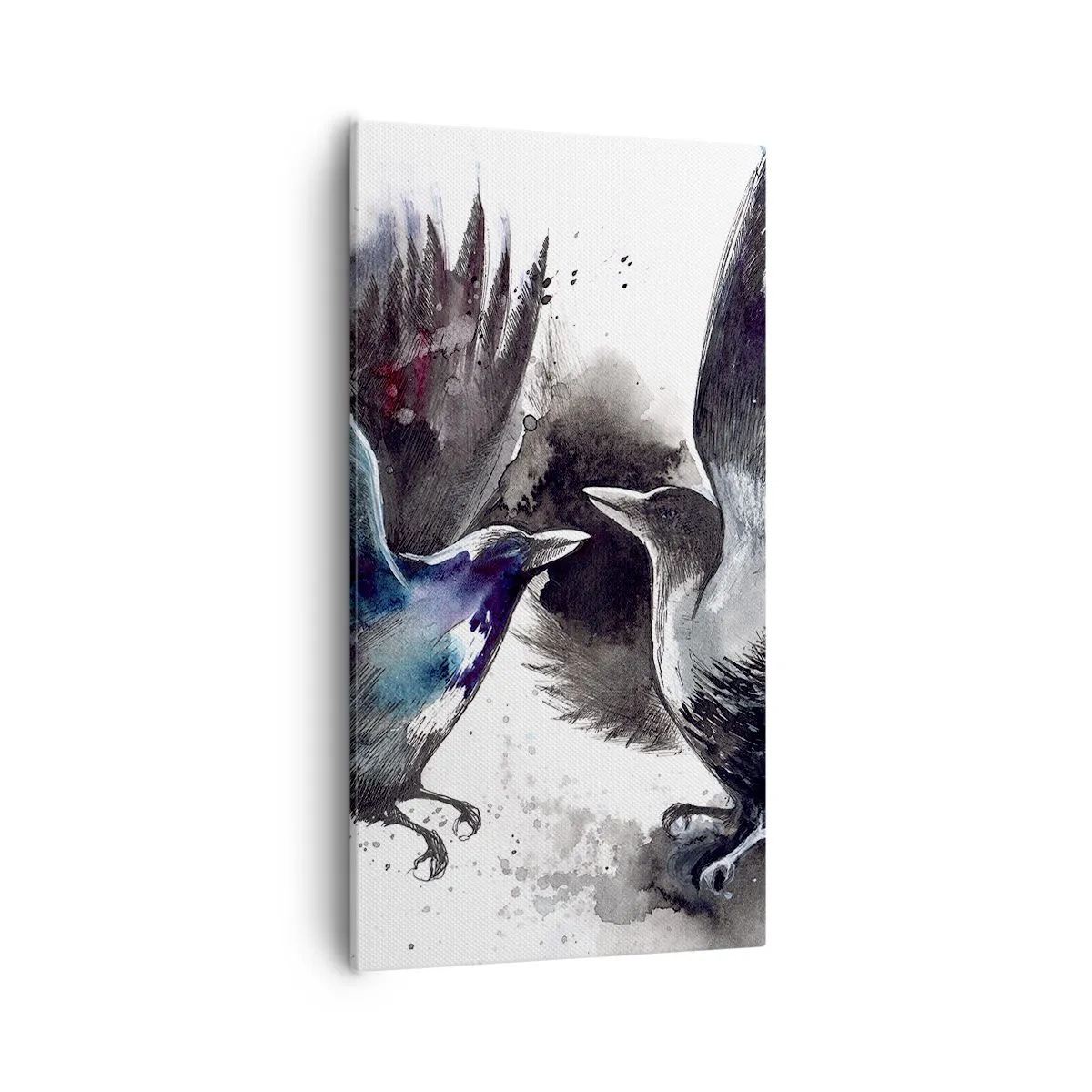 Schilderen op canvas - De ene kraai pikt de andere de ogen niet uit - 55x100 cm