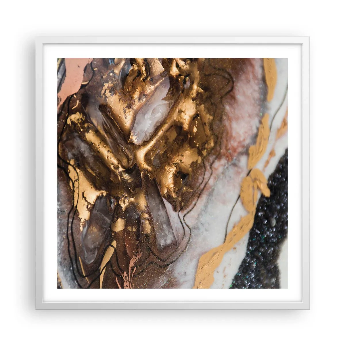 Poster in een witte lijst - Het element aarde - 60x60 cm