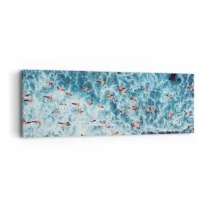 Schilderen op canvas - De kustparade - 90x30 cm