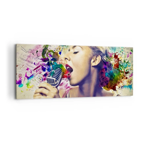 Schilderen op canvas - Schilder de wereld met je stem - 100x40 cm