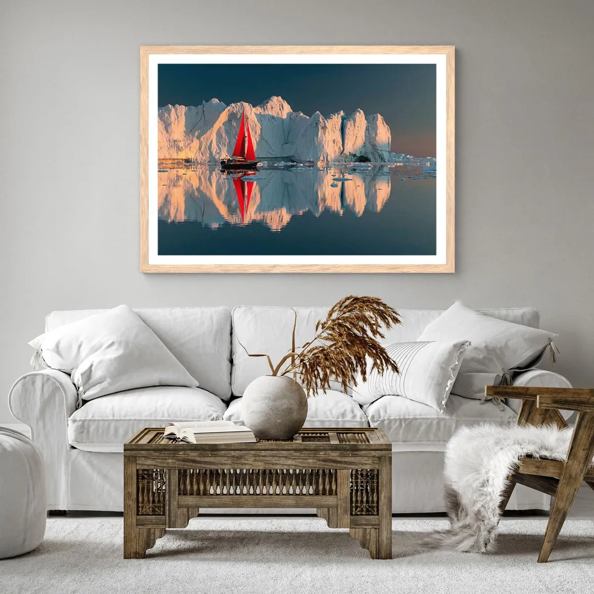 Een poster in een licht eiken lijst - Aan de rand van de wereld - 50x40 cm