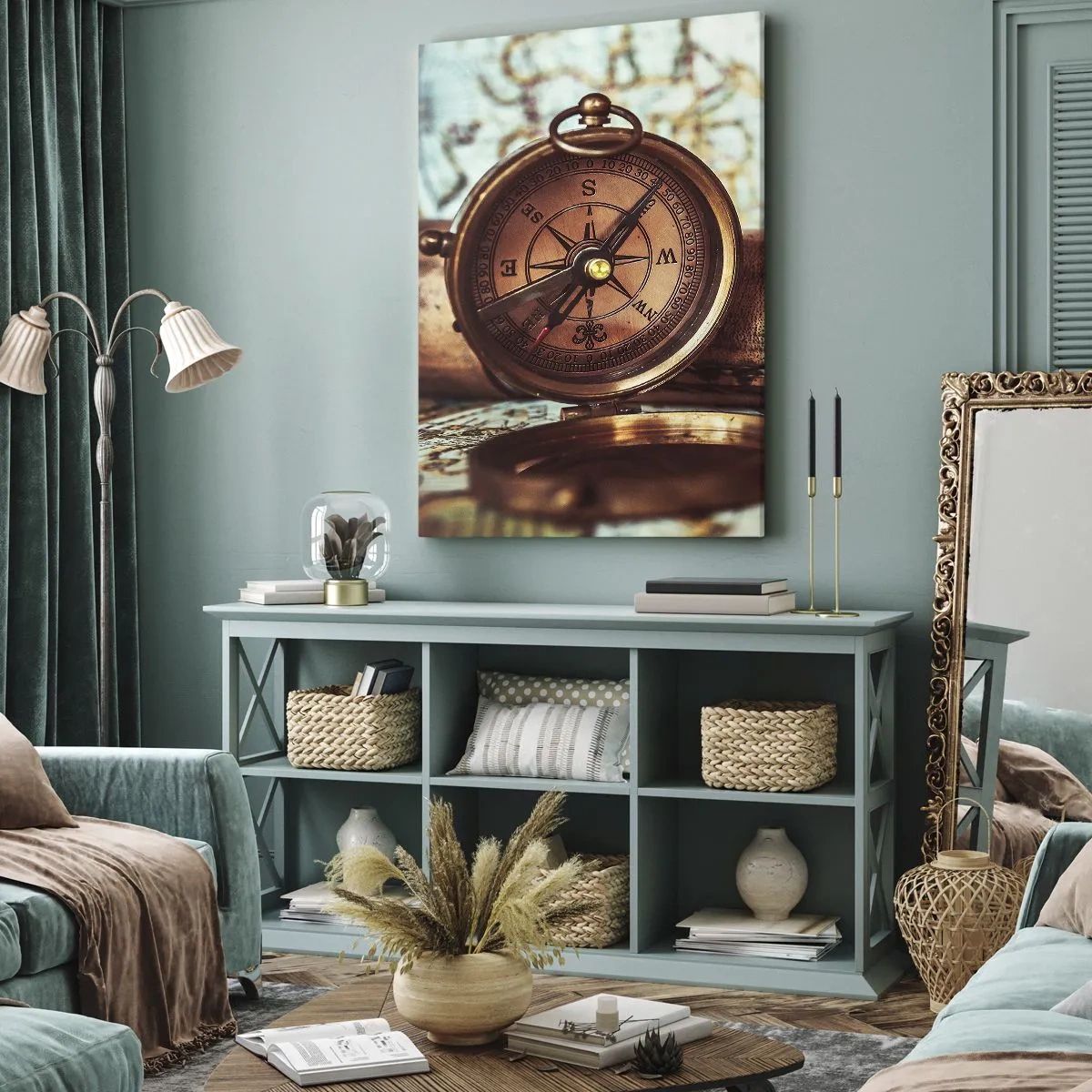 Schilderen op canvas - Een piratenavontuur in het Caribisch gebied wacht op je - 55x100 cm