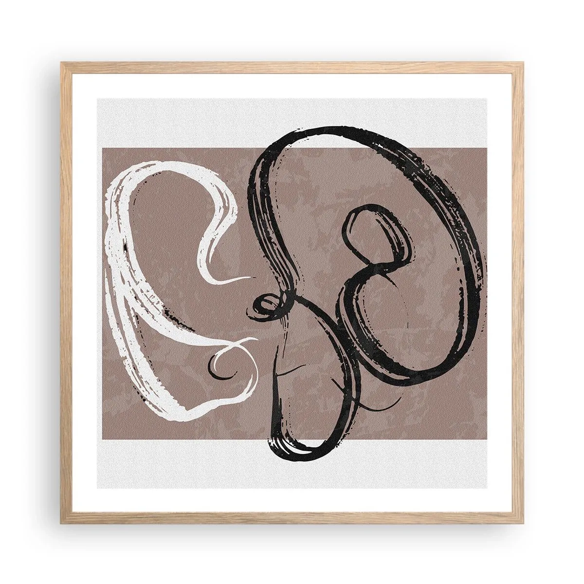 Een poster in een licht eiken lijst - Compositie – de zoektocht naar volheid - 60x60 cm