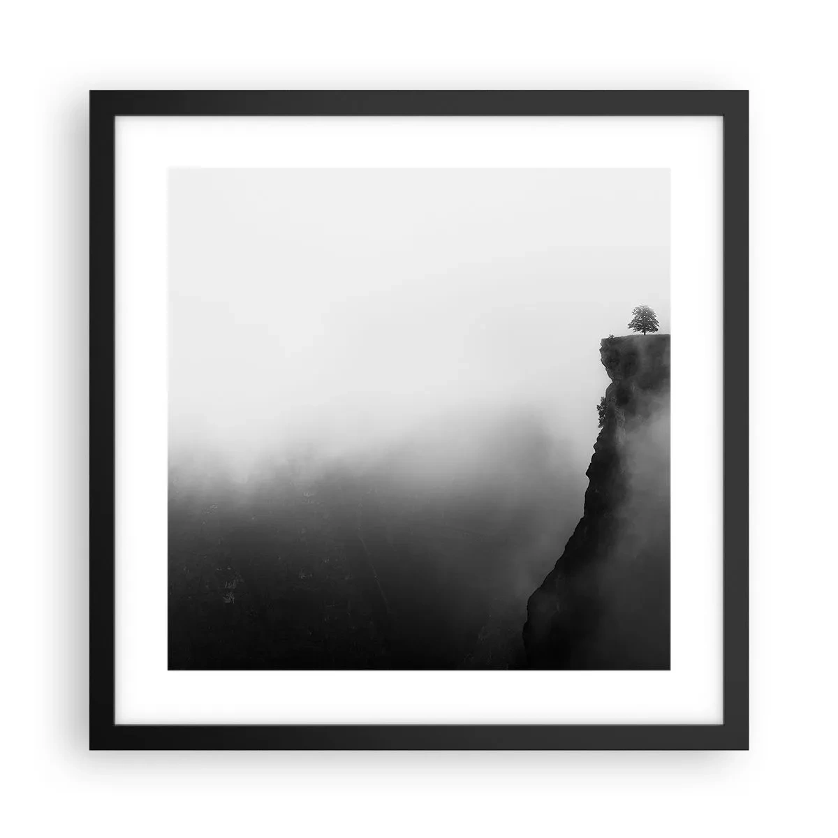 Poster in een zwarte lijst - Aan de rand van de wereld - 40x40 cm