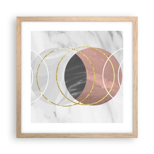 Een poster in een licht eiken lijst - Muziek van de sferen - 40x40 cm