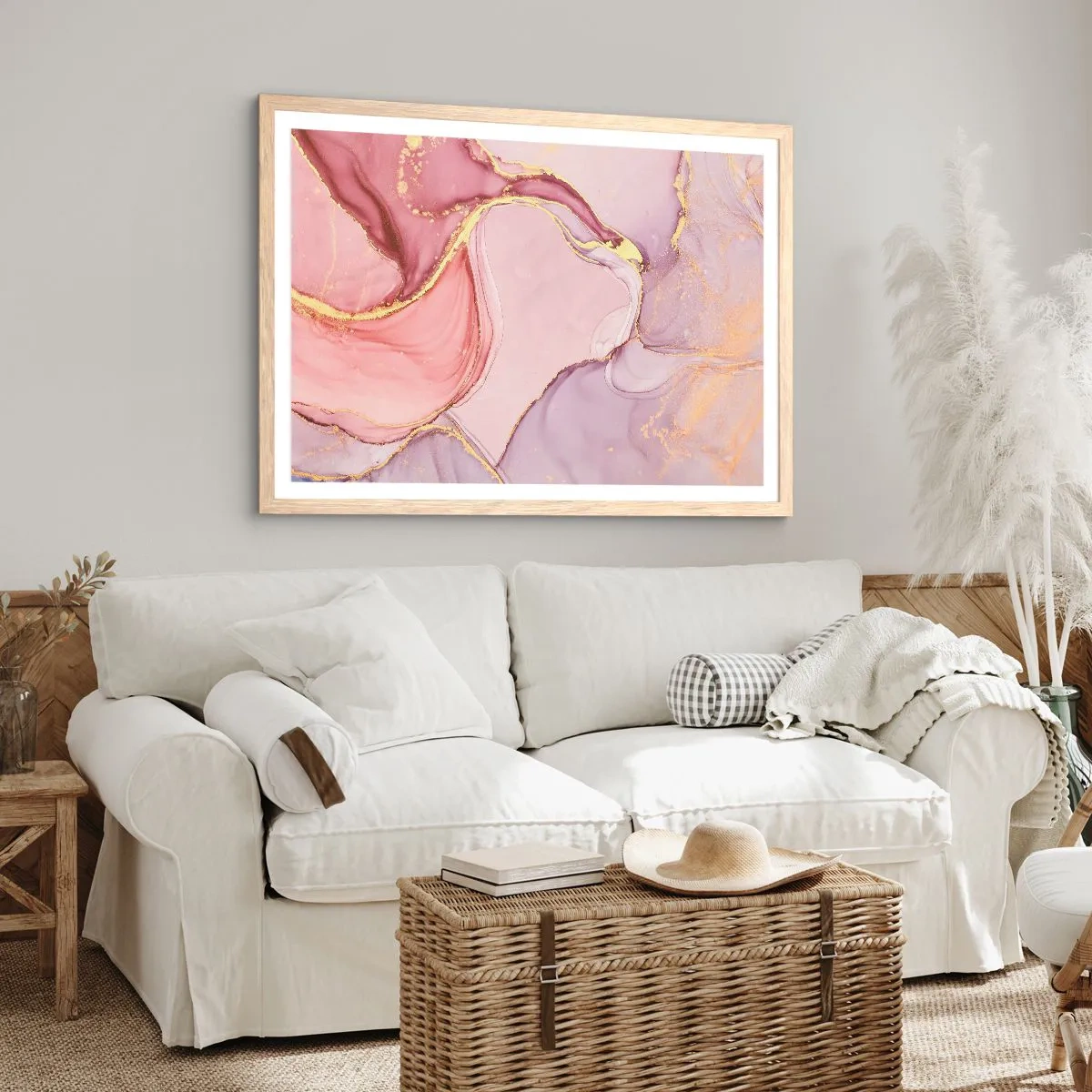 Een poster in een licht eiken lijst - Een streling van kleuren - 70x50 cm