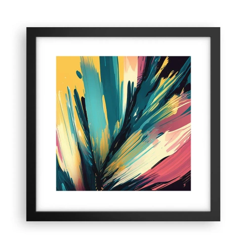 Poster in een zwarte lijst - Compositie – een explosie van vreugde - 30x30 cm