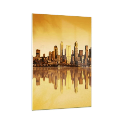 Schilderen op glas - De stilte van de metropool - 70x100 cm