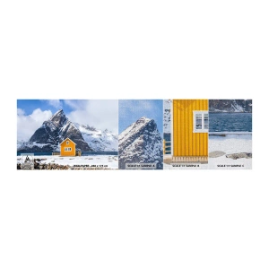 Fotobehang Monster Premium Canvas - Scandinavische vakanties - Winter, Alpen, Bergen - 100x30 cm