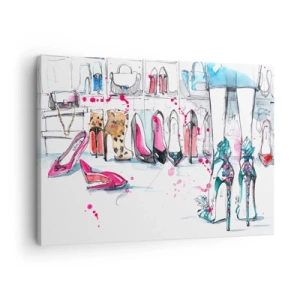 Schilderen op canvas - Artistieke afbeeldingen met hoge hakken en accessoires - 70x50cm - Sesam, doe open - Moderne wanddecoratie voor woonkamer en slaapkamer ARTTOR