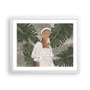 Poster in een witte lijst - Exotisch portret - 50x40 cm