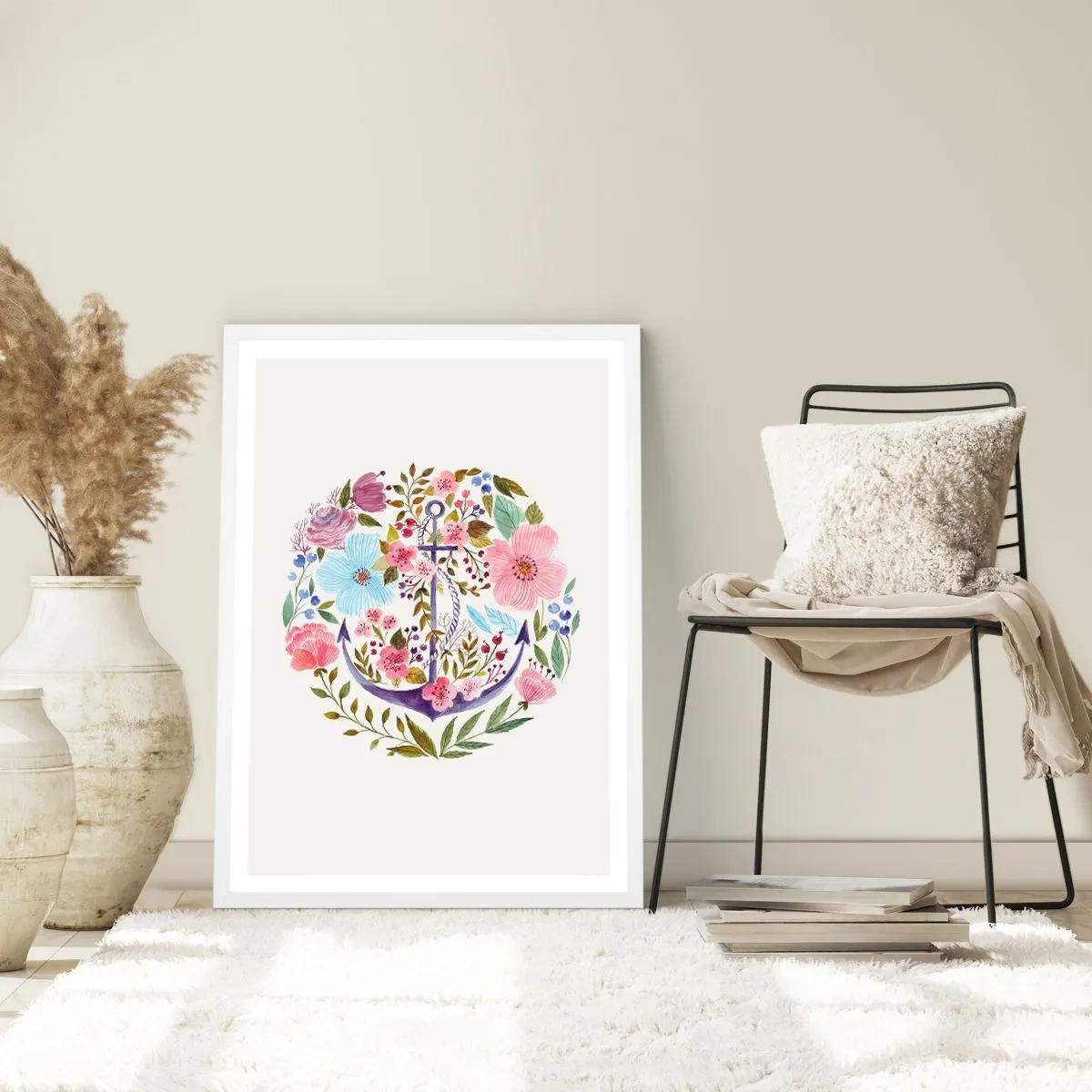 Poster in een witte lijst - Goede droom van zeeman - 50x70 cm