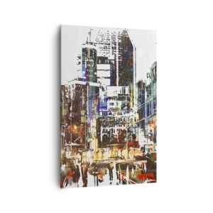 Schilderen op canvas - Een glinsterende stad - 80x120 cm