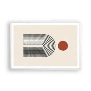 Poster in een witte lijst - Magnetisme van vormen en kleuren - 91x61 cm