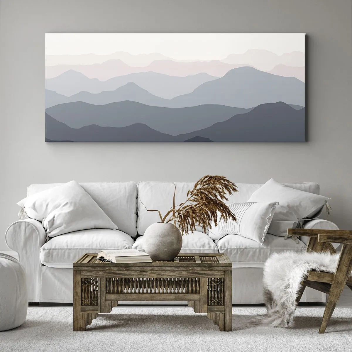 Schilderen op canvas - Golven van de bergen - 100x40 cm