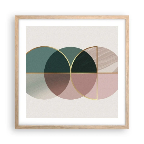 Een poster in een licht eiken lijst - Wiel voor wiel... - 50x50 cm