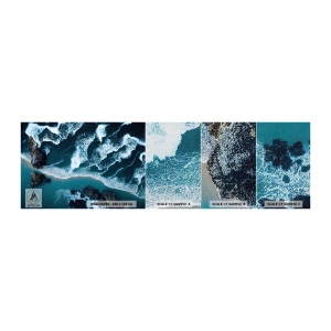 Fotobehang Monster Premium Canvas - In golven gewikkeld - klif, Zee, Natuur - 100x30 cm