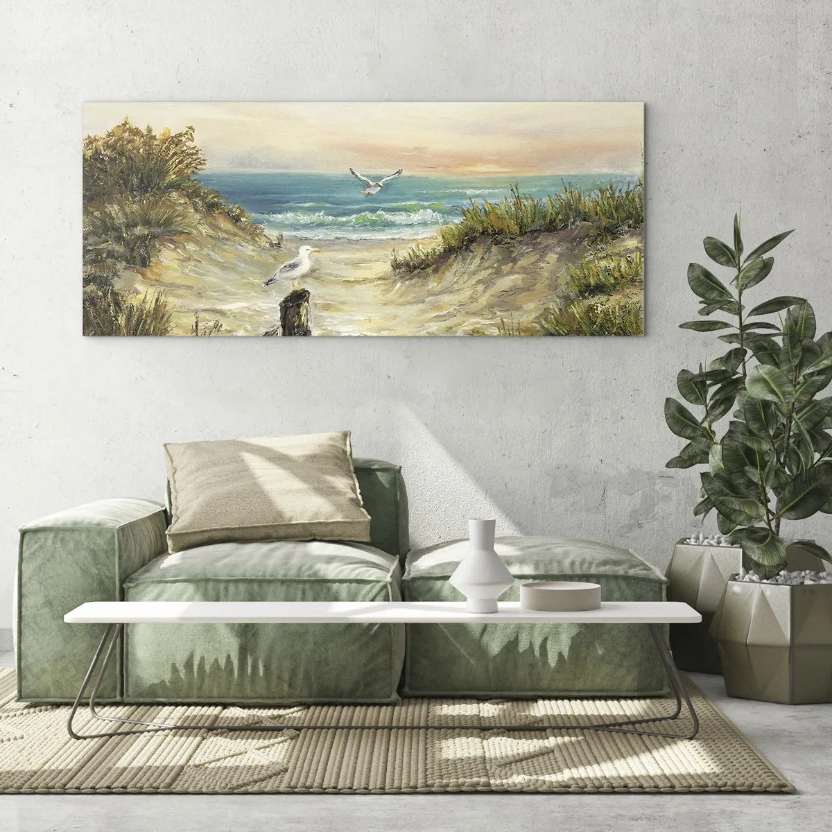 Schilderen op glas - Windstille afzondering - 120x50 cm
