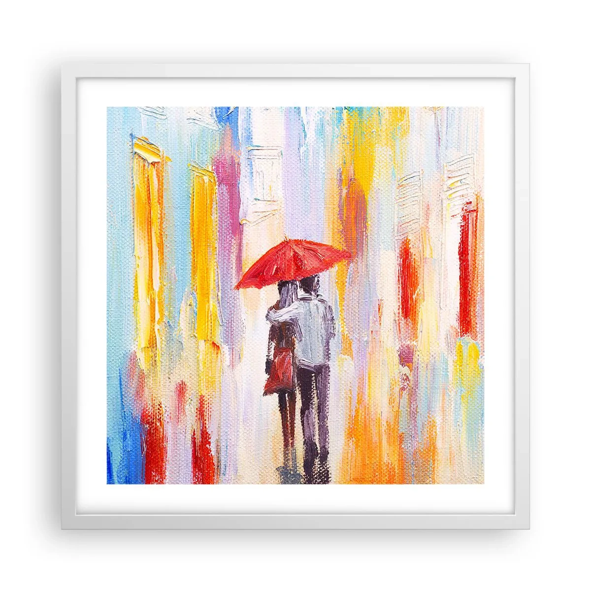 Poster in een witte lijst - Laat het maar regenen - 50x50 cm