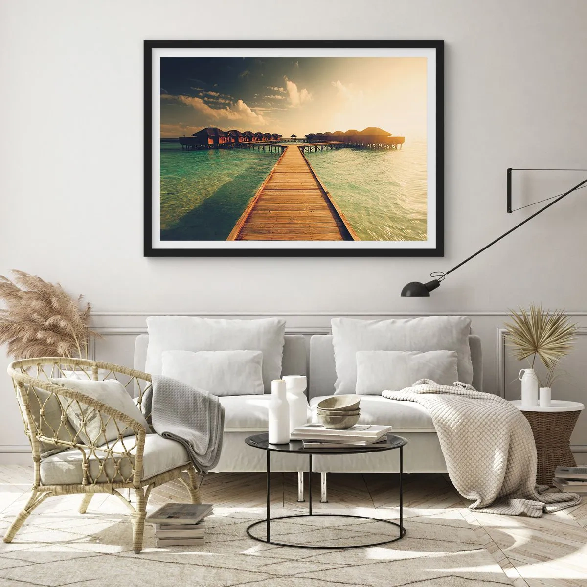 Poster in een zwarte lijst - Een warme uitnodiging - 70x50 cm