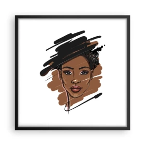 Poster in een zwarte lijst - Zoet als chocolade - 50x50 cm