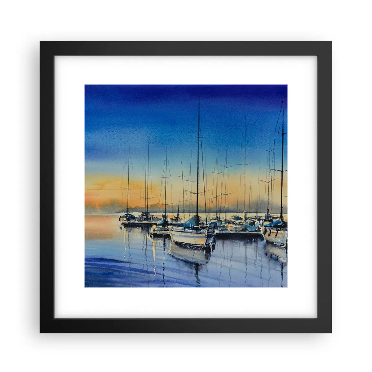 Poster in een zwarte lijst - Einde van een goede dag - 30x30 cm