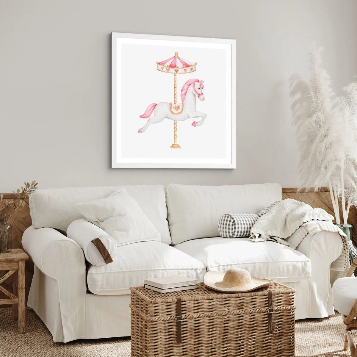 Poster in een witte lijst - Hij raakte de grond rennend - 40x40 cm