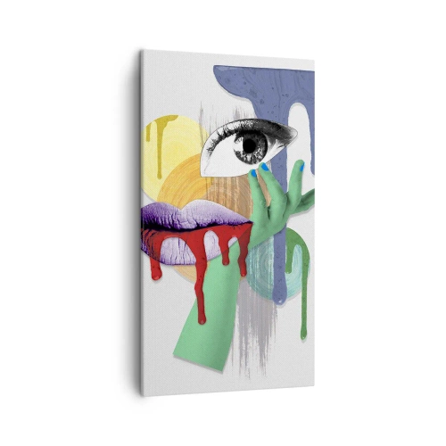 Schilderen op canvas - Een gedeconstrueerd portret - 45x80 cm