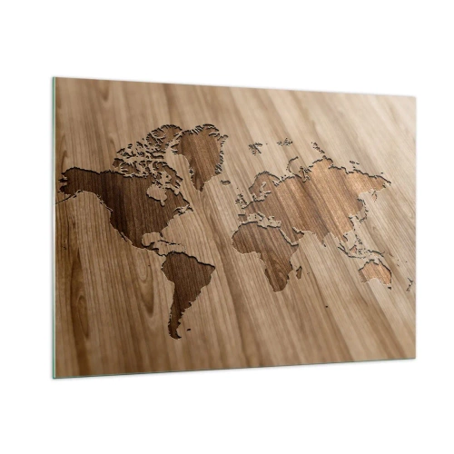 Schilderen op glas - De wereld ligt op tafel - 100x70 cm