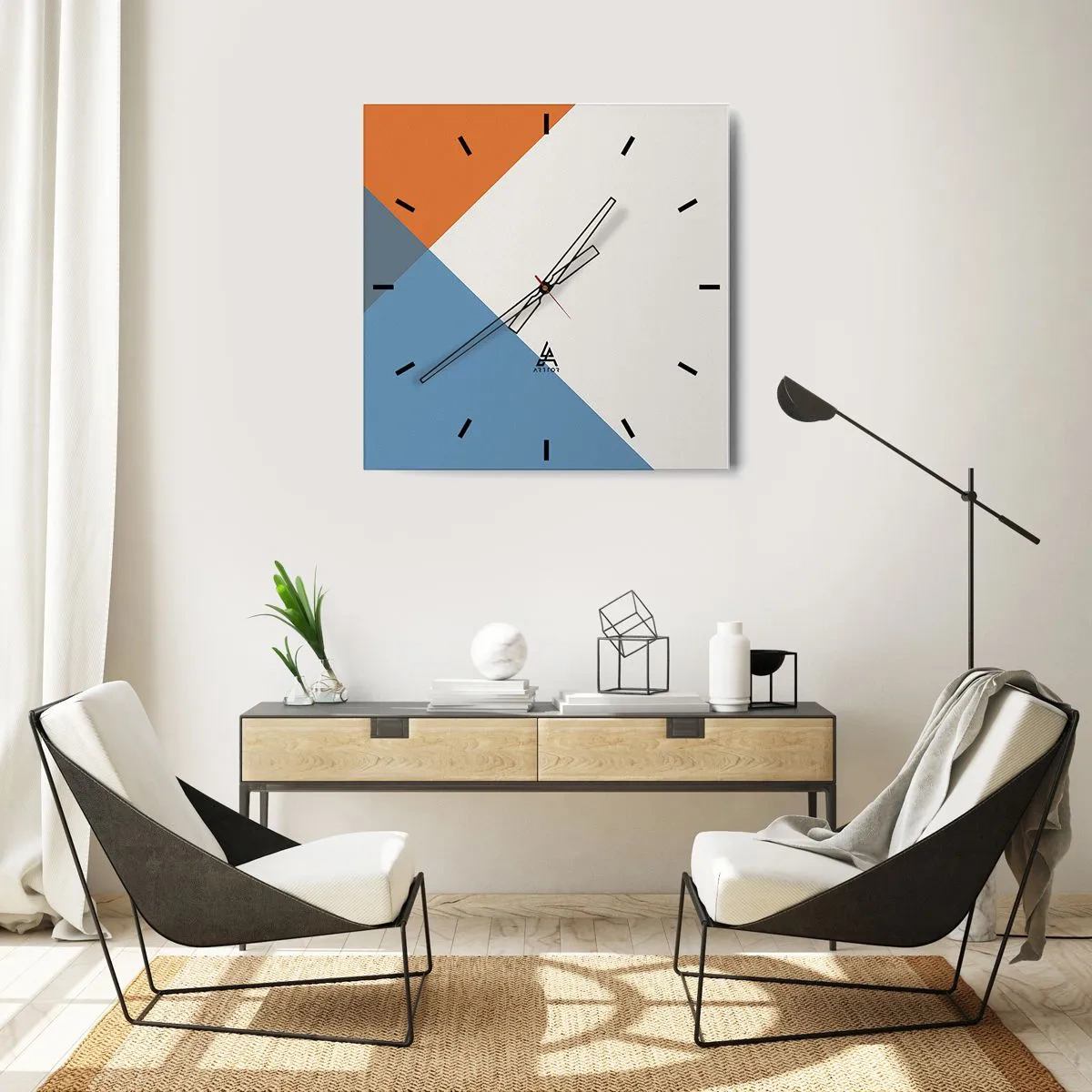 Wandklok - Klok - In een hoekje… - 30x30 cm