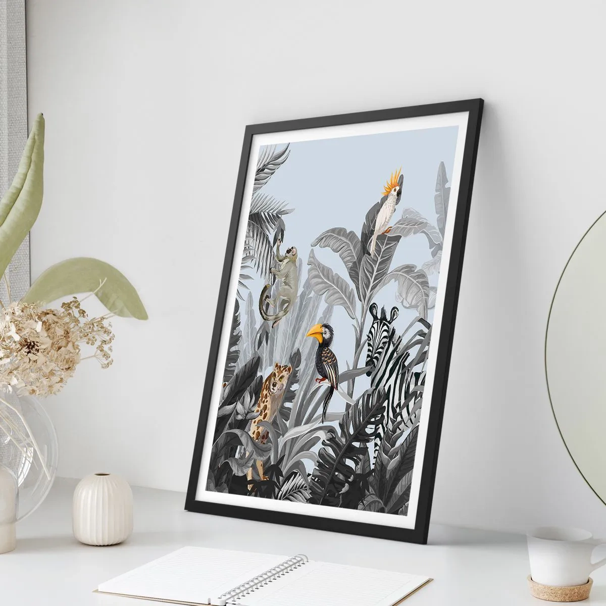 Poster in een zwarte lijst - Afrikaans sprookje - 70x100 cm